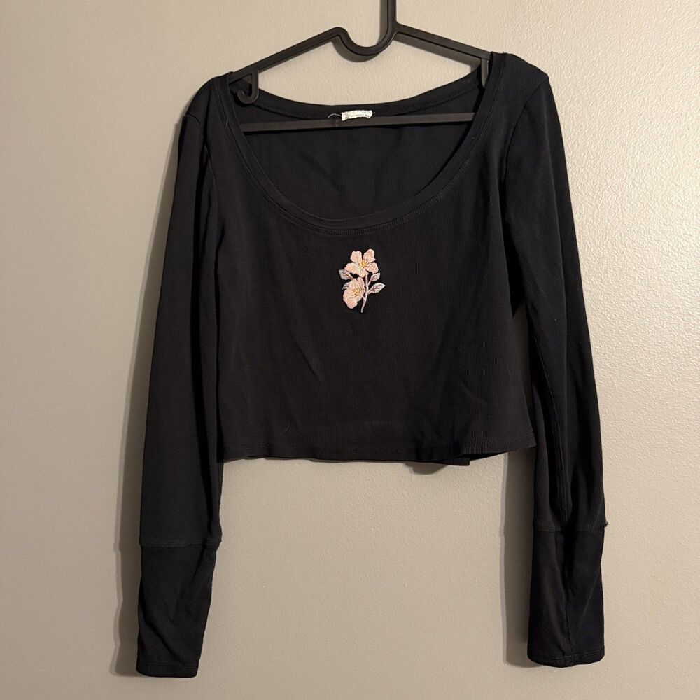 Free people Intimately cropped t-shirt at the park long sleeve top casual L